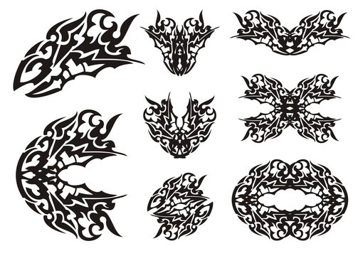 Dragon set in tribal style