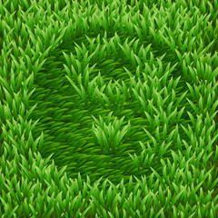 Ying-Yang symbol on green grass