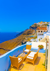 in Fira the capital of Santorini island in Greece