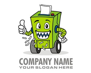 paper shredder character mascot image vector
