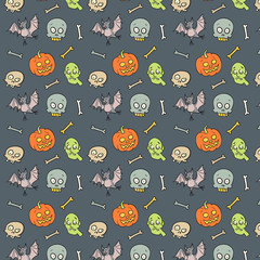 Colorful Textile Halloween Fun Pattern.