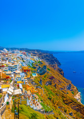 Obraz premium in Fira the capital of Santorini island in Greece