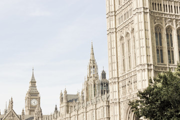 Fototapeta na wymiar Palace of Westminster & Clock Tower, Big Ben, London