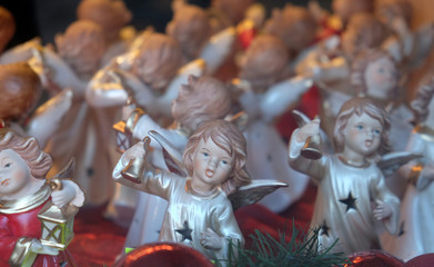 Angel, Christmas decoration shop in St. Wolfgang on Wolfgangsee in Austria