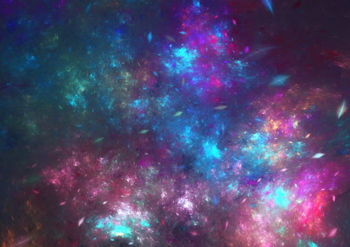 Fantasy abstract universe. Colorful dreamy nebula.