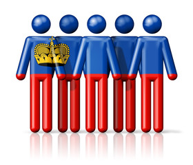 Flag of Liechtenstein on stick figure