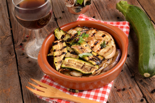 EGGPLANT AND GRILLED ZUCCHINI WITH HERBS