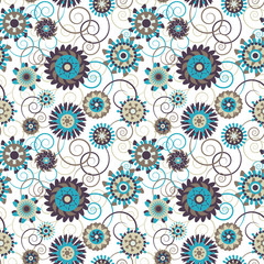 Ornamental ethnic floral pattern