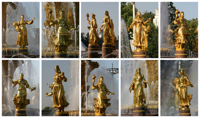 Obraz premium Коллаж фонтан 