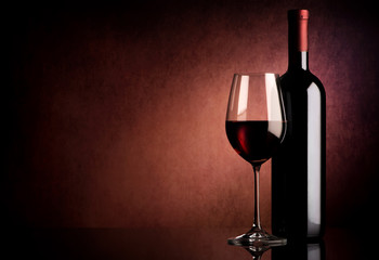 Wine on vinous background