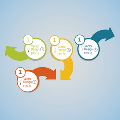 arrow and circle info elements. Origami style.