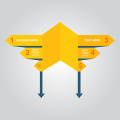 arrow info elements. Origami style.