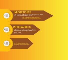 arrow and circle info elements. Origami style.
