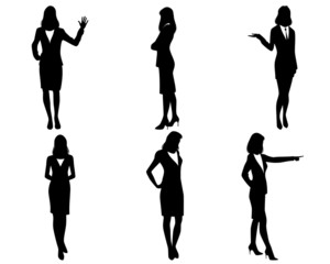 Six businesswomen silhouettes