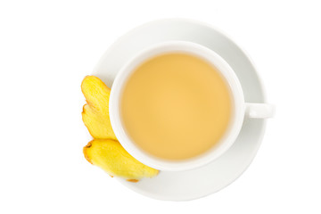 Hot ginger tea in cup