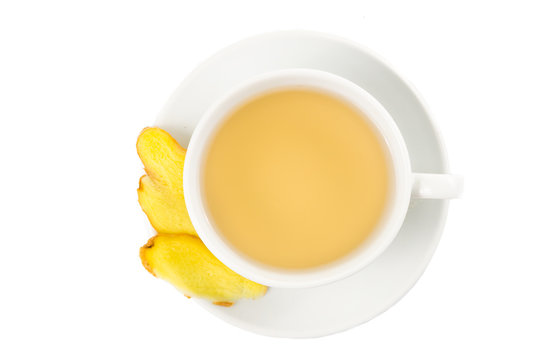Hot ginger tea in cup