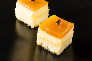 sweet baked tart with jam and butter cream jam and butter cream