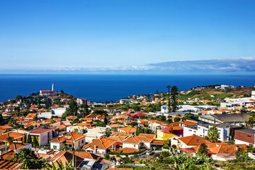 Naklejka na ściany i meble Madeira town houses of Funchal - capital of Madeira, Portugal