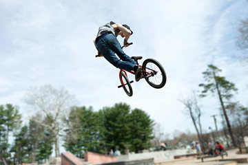 Obraz premium BMX Rider Jumping