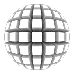 white sphere with square faces