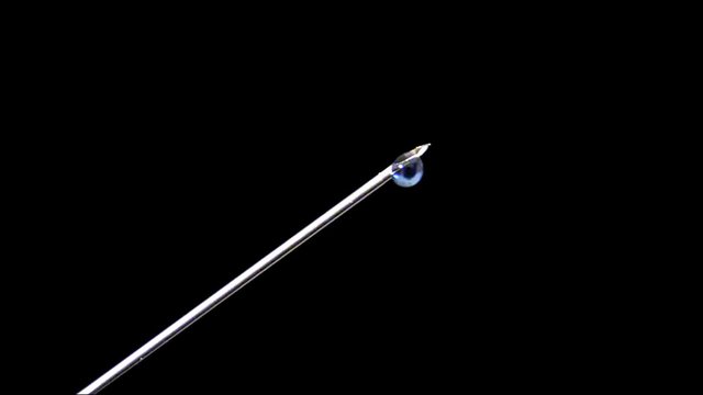 the needle of the syringe macro