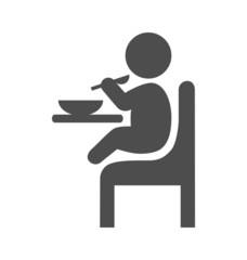 Baby eat pictogram flat icon isolated on white background
