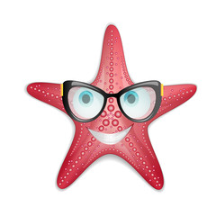 Starfish  with glasses isolated on white background - 83778609
