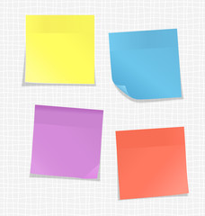 Multicolored stickers for note on white background