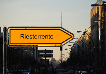 Obraz premium Strassenschild 37 - Riesterrente
