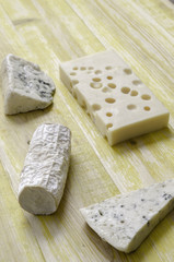 Spanish Manchego cheese, goat, gruyere, gorgonzola.