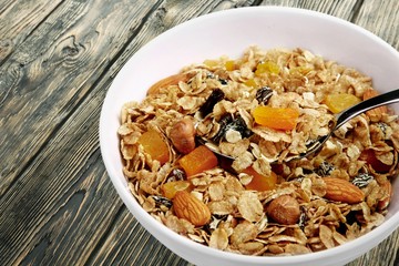 Cereal, Granola, Healthy Eating.