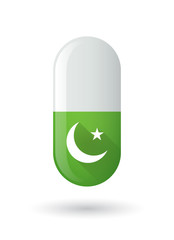Green pill icon with an islam sign