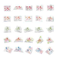 Map Icons Set - Isolated On White Background - Vector Illustration, Graphic Design, Editable For Your Design