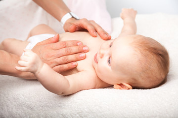 Fototapeta na wymiar Infant chest massage
