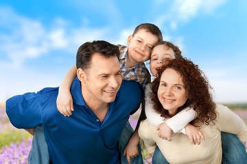 Fototapeta premium Family, Cheerful, Child.