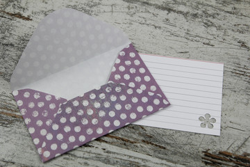 Handmade envelope and blank letter
