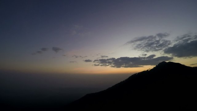 Beautiful sunrise on the mountain