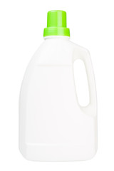 White bottle of cleaning supply isolated