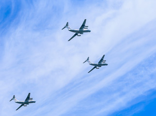 MOSCOW/RUSSIA - MAY 9: 3 Ilyushin Il-76 (Candid) multi-purpose f