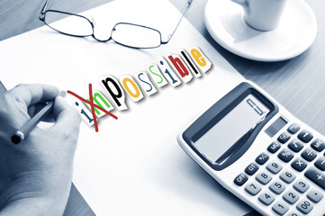 concept bureau - impossible barré possible
