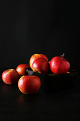 Fototapeta na wymiar Apples on black background