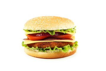 Burger isolated on white