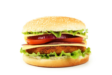Burger isolated on white