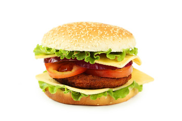 Burger isolated on white