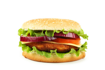 Burger isolated on white