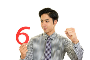 ガッツポーズのビジネスマン