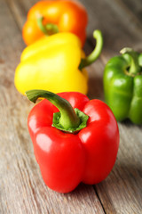 Orange pepper with water drops 
