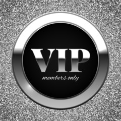 Silver VIP vector illustration on shiny glitter background