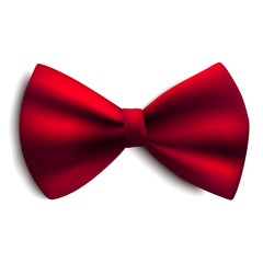 Red vector bow isolated on white