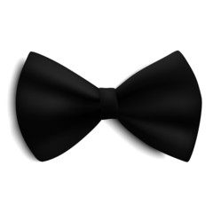 Black vector bow isolated on white